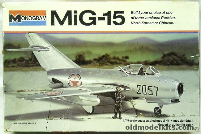 Monogram 1/48 Mig-15 - North Korean / Russian / Chinese Air Forces - White Box Issue, 5403 plastic model kit